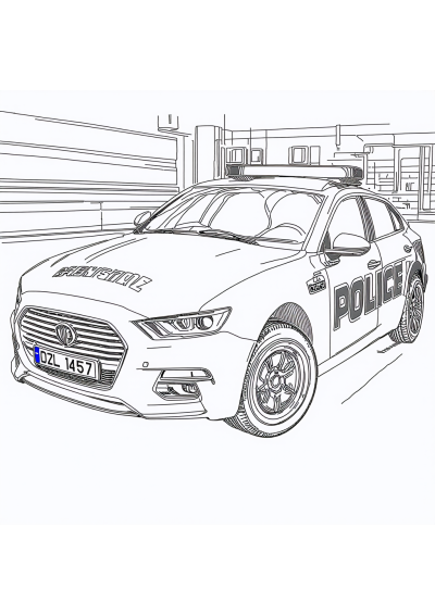 Police Car Coloring Page