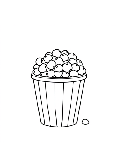 Popcorn Bucket Underwater Coloring Page