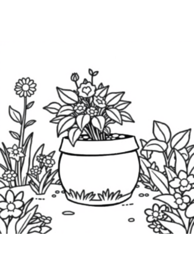 Pot Of Gold In Garden Coloring Page