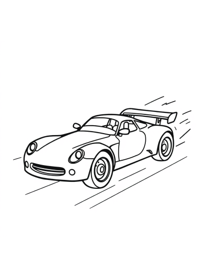 Race Car Speeding In Space Coloring Page