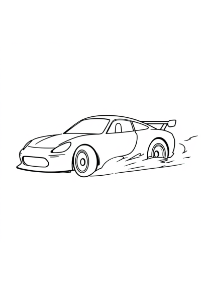 Race Car Speeding In Winter Coloring Page