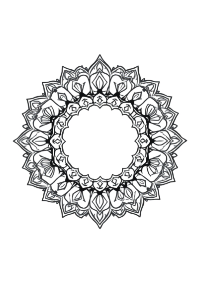 Realistic Bohemian Mandala Coloring Page
