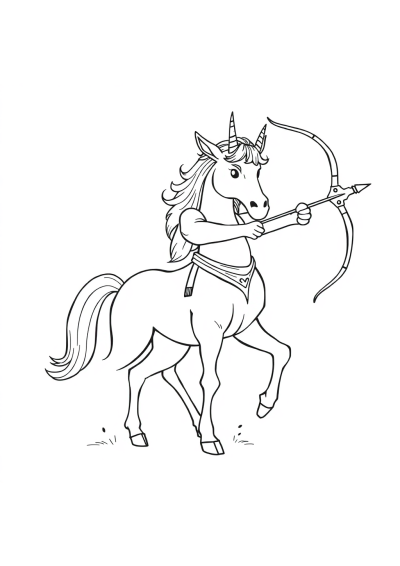 Realistic Centaur Archer Coloring Page