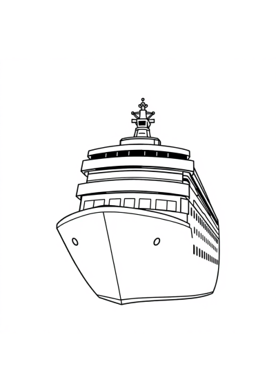 Realistic Cruise Ship Coloring Page
