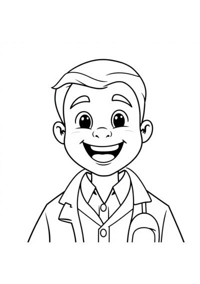 Realistic Dentist Coloring Page