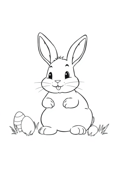 Realistic Easter Bunny Coloring Page