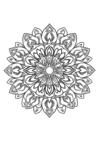 Realistic Intricate Floral Mandala Coloring Page