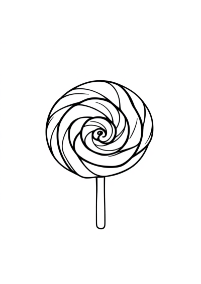 Realistic Lollipop Swirl Coloring Page