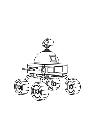 Realistic Mars Rover Coloring Page