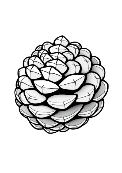 Realistic Pinecone Coloring Page