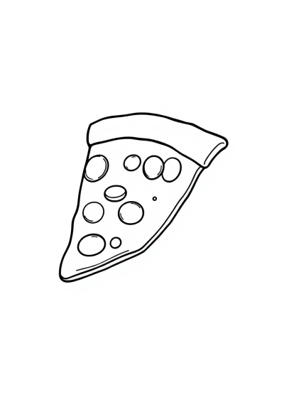 Realistic Pizza Slice Coloring Page