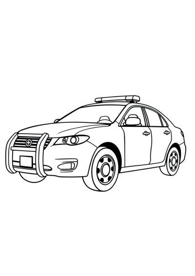 Realistic Police Car Coloring Page