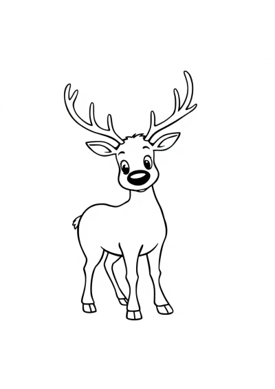 Realistic Reindeer Coloring Page