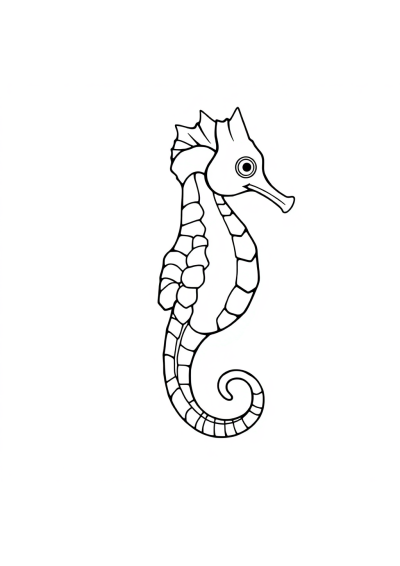 Realistic Seahorse Coloring Page