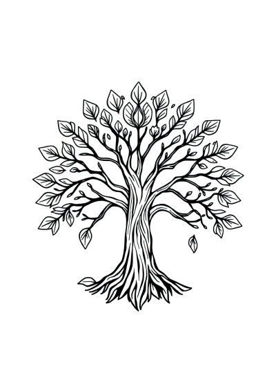 Realistic Tree Of Life Mandala Coloring Page