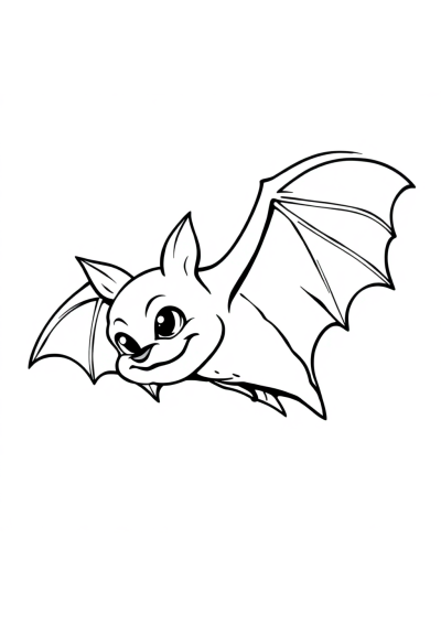 Realistic Vampire Bat Coloring Page