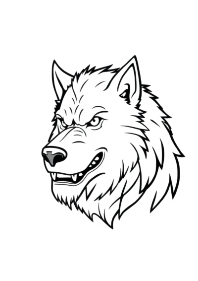 Printable Realistic Werewolf Coloring Page