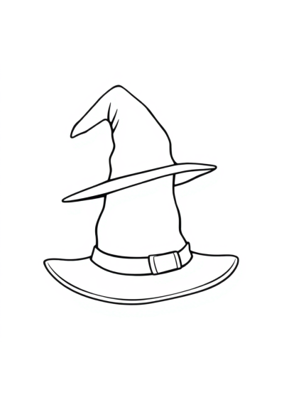 Realistic Witch Hat Coloring Page