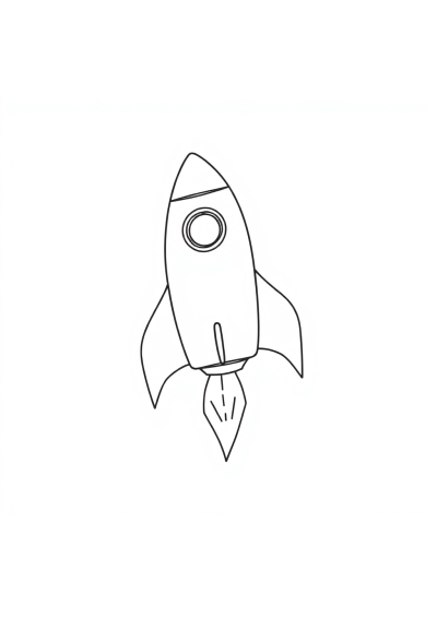 Rocket Ship Flying Coloring Page