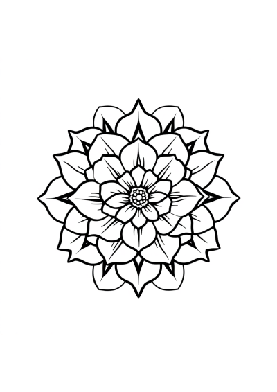 Rose Mandala Pattern In Space Coloring Page