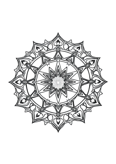 Sacred Geometry Mandala At Sunset Coloring Page