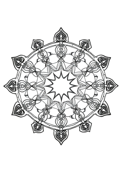 Sacred Geometry Mandala On Beach Coloring Page