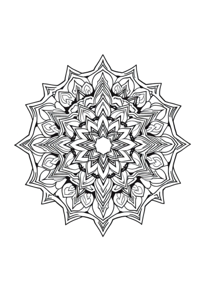 Sacred Geometry Mandala Underwater Coloring Page