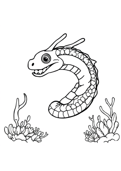 Sea Serpent Underwater Coloring Page
