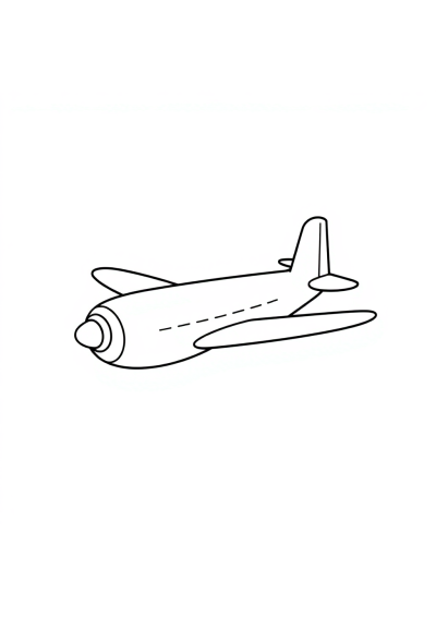 Simple Airplane Flying Coloring Page