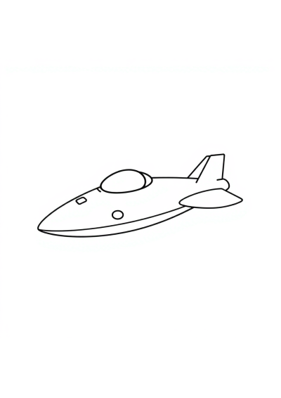 Simple Alien Spaceship Coloring Page