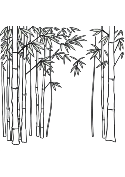 Simple Bamboo Forest Coloring Page