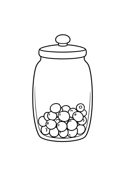 Simple Candy Jar Coloring Page