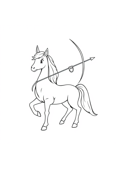 Simple Centaur Archer Coloring Page