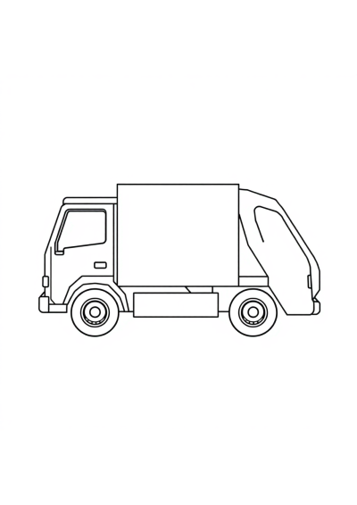 Simple Garbage Truck Coloring Page