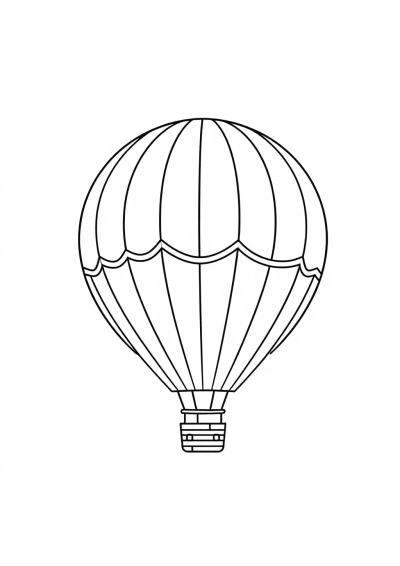 Simple Hot Air Balloon Coloring Page