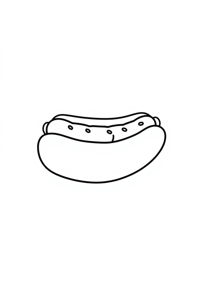 Simple Hot Dog Coloring Page