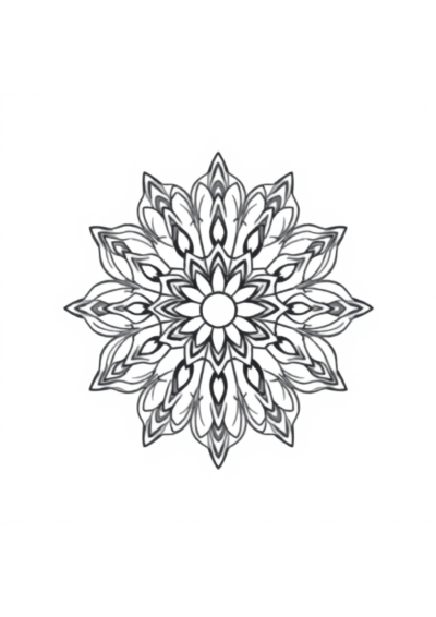 Printable Simple Indian Style Mandala Coloring Page