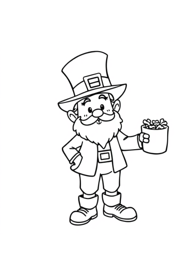 Simple Leprechaun Coloring Page