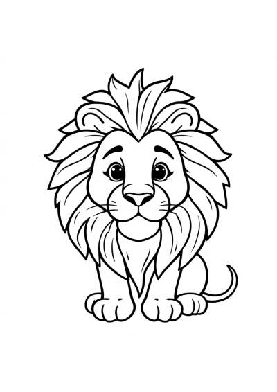 Printable Simple Majestic Lion Coloring Page
