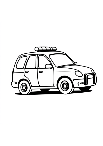Simple Police Car Coloring Page