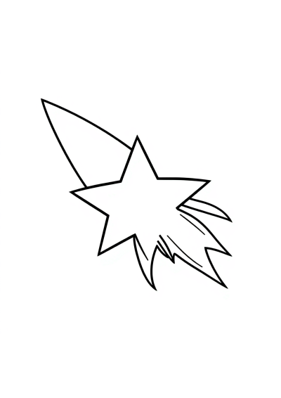 Simple Shooting Star Coloring Page