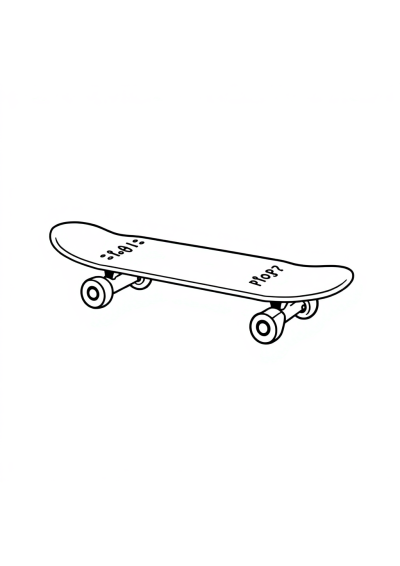 Simple Skateboard Coloring Page