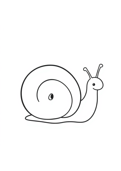 Printable Simple Snail With Shell Coloring Page