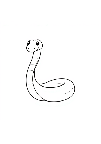 Simple Snake Coiled Coloring Page