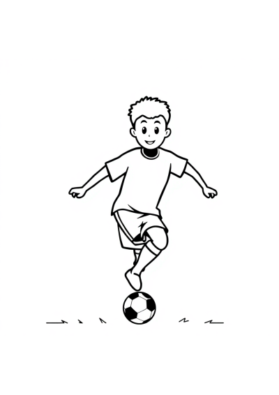 Simple Soccer Player Coloring Page