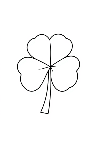 Simple St Patricks Shamrock Coloring Page