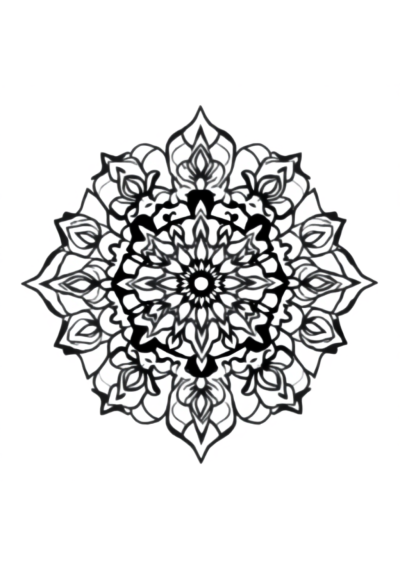 Printable Simple Tibetan Mandala Coloring Page