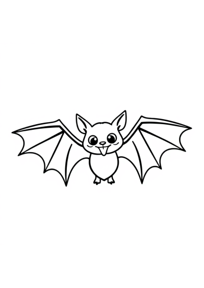 Simple Vampire Bat Coloring Page