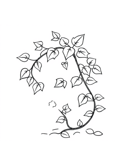 Simple Vine With Leaves Coloring Page