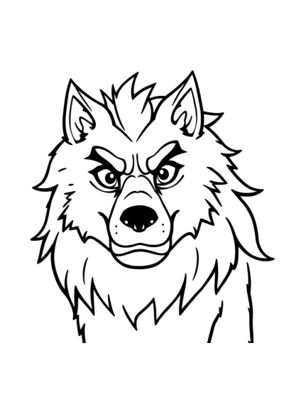 Simple Werewolf Coloring Page